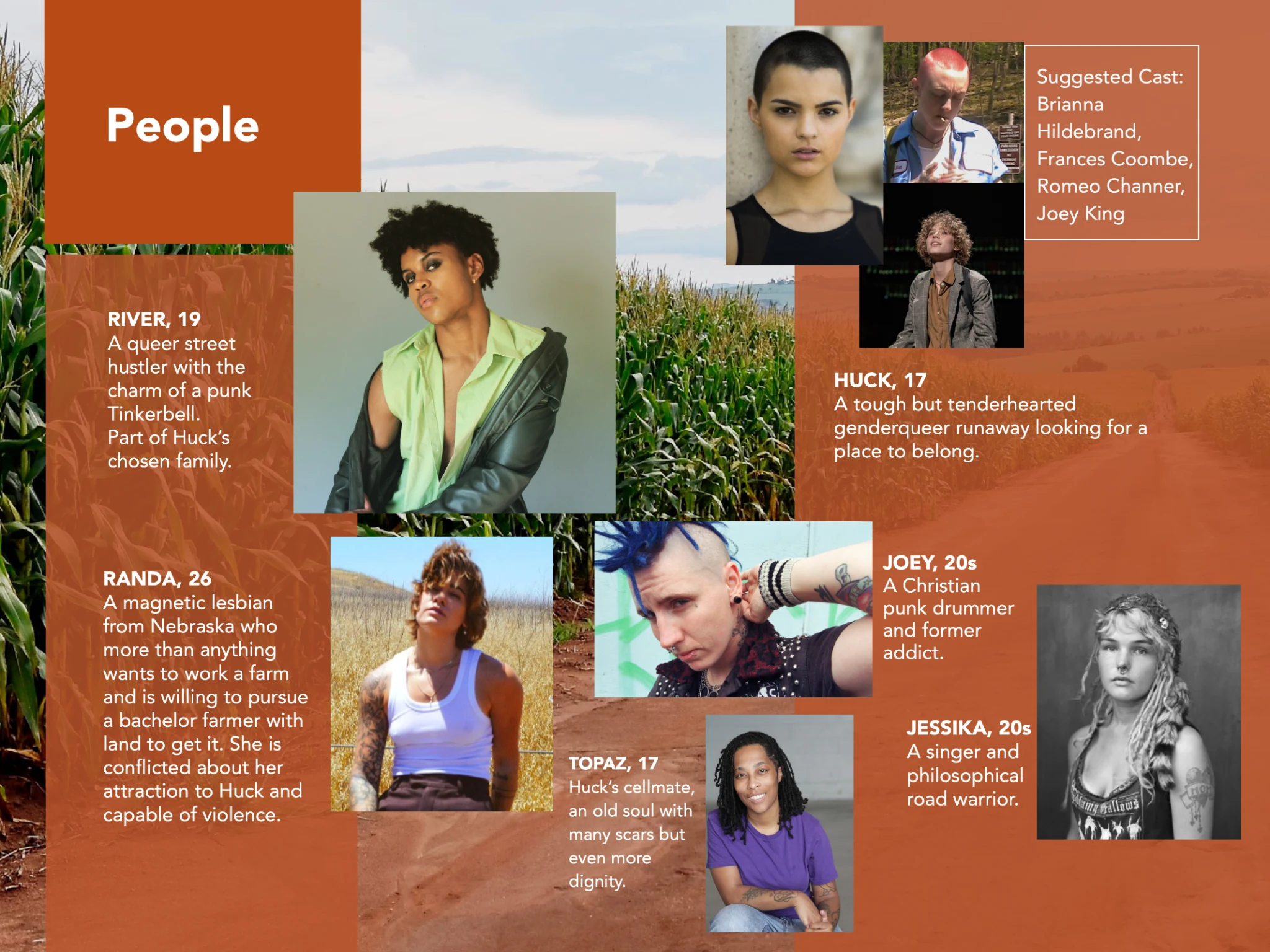 Crashing America pitch deck character page