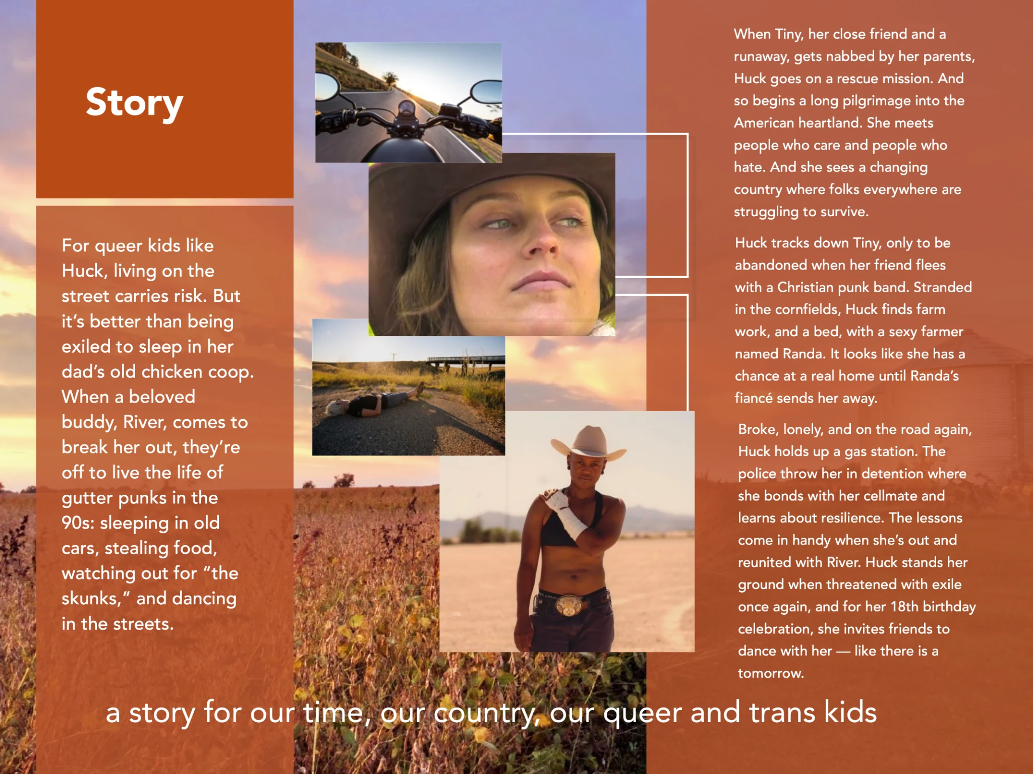Crashing America pitch deck story page