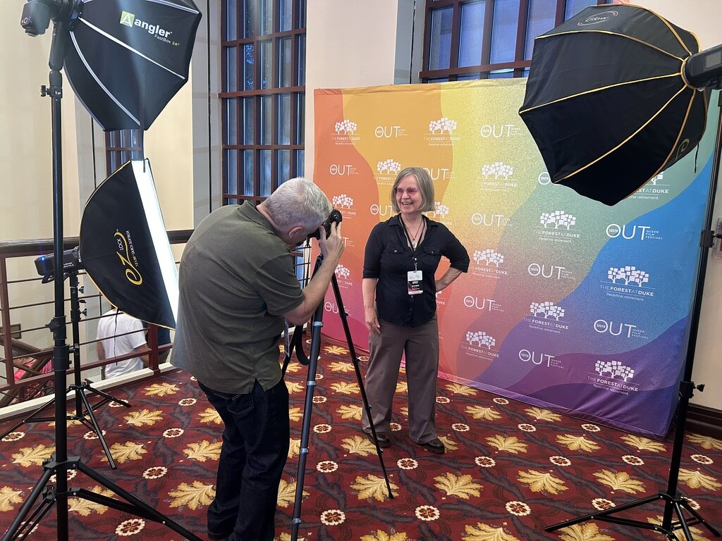Katia Noyes posing for a festival portrait in Durham, North Carolina
