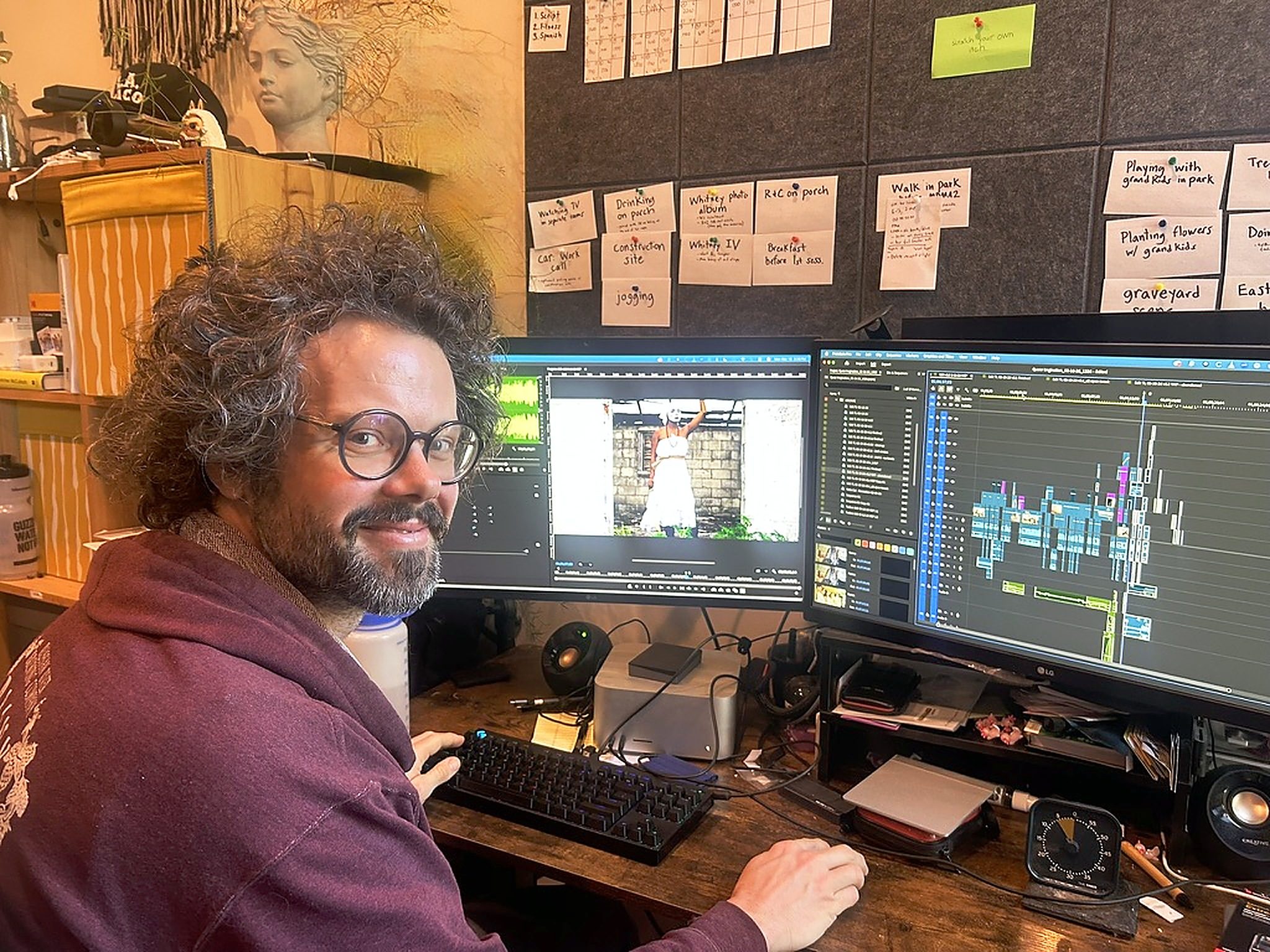 Editor Thomas Lorne at his editing workstation